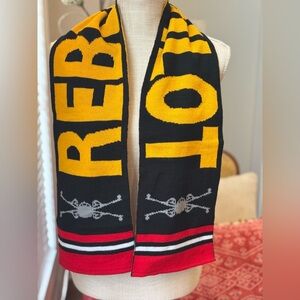 Star Wars “Rebel Pilot” Knit Winter Scarf. X-Wing/Luke Skywalker Black/Gold EUC
